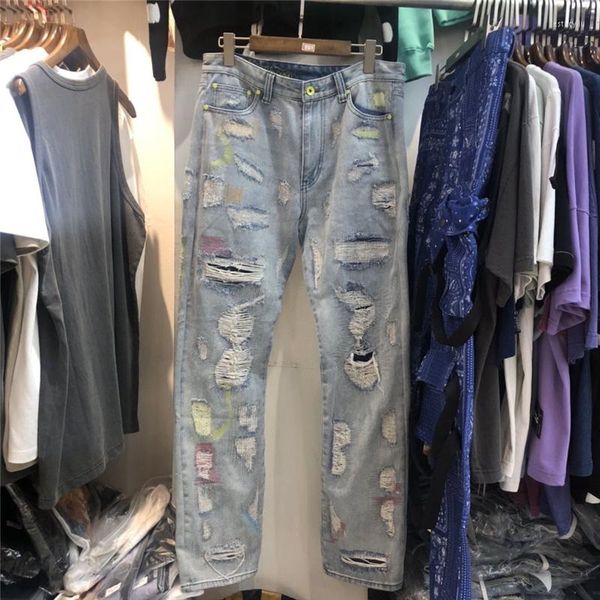 men's jeans embroidered fabric heavy endless men women qualit joggers trousers hole old jean cargo pants, Blue
men's jeans embroidered fabric heavy endless men women qualit joggers trousers hole old jean cargo pants, Blue