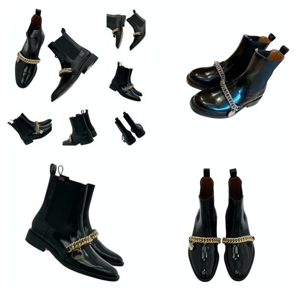 new short boots women's autumn and winter leather shoes designer metal chain luxury high heels elastic non slip fashion street pgraphy, Black
new short boots women's autumn and winter leather shoes designer metal chain luxury high heels elastic non slip fashion street pgraphy, Black