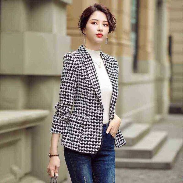 women blazer temperament elegant casual long sleeves fashion singlebreasted loose chic plaid jackets jacket vest new j220813, White;black
women blazer temperament elegant casual long sleeves fashion singlebreasted loose chic plaid jackets jacket vest new j220813, White;black