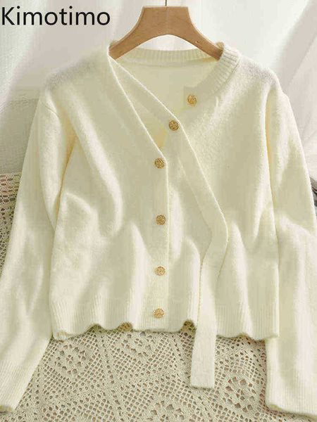 women's sweaters kimotimo streamer sweater women 2022 new design metal single breasted knitted vest korean autumn loose long sleeve ves, White;black
women's sweaters kimotimo streamer sweater women 2022 new design metal single breasted knitted vest korean autumn loose long sleeve ves, White;black