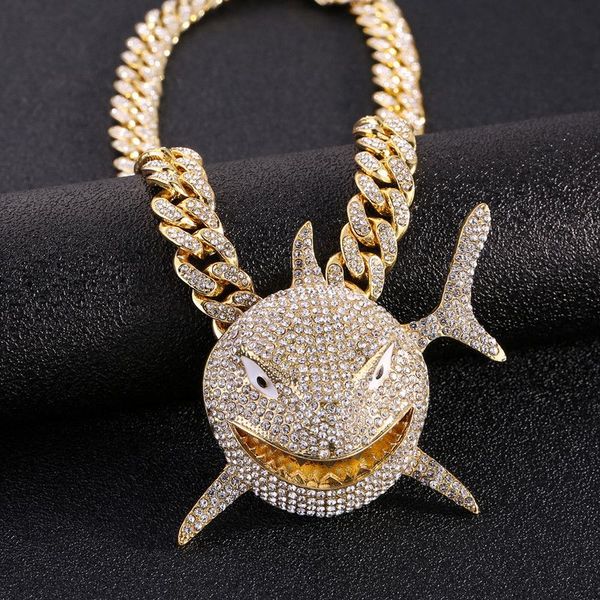 pendant necklaces wholesales europe and the united states new 6ix9ine with a large shark pendant micro diamond exaggerated hip hop men', Silver
pendant necklaces wholesales europe and the united states new 6ix9ine with a large shark pendant micro diamond exaggerated hip hop men', Silver