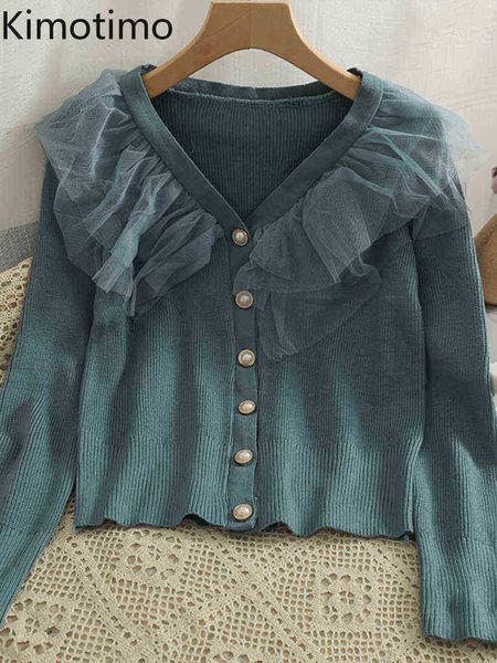 women's sweaters kimtoimo mesh stitching ruffles knit cardigan women korean chic v neck slim single breasted 2022 new all match thin s, White;black
women's sweaters kimtoimo mesh stitching ruffles knit cardigan women korean chic v neck slim single breasted 2022 new all match thin s, White;black