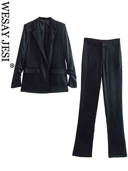 suit wesay jesi fashion solid black pants set pants leg slit slim commuter tren, White;black
suit wesay jesi fashion solid black pants set pants leg slit slim commuter tren, White;black