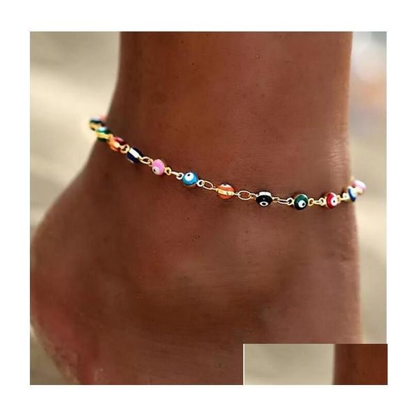 anklets bohemian colorf evil eye beads anklets for women gold sier color summer ocean beach ankle bracelet foot leg chain jewelry dr dhjj4, Red;blue
anklets bohemian colorf evil eye beads anklets for women gold sier color summer ocean beach ankle bracelet foot leg chain jewelry dr dhjj4, Red;blue