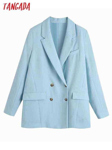 suit tangada women blue double breasted basic fluid blazer jacket vintage long, White;black
suit tangada women blue double breasted basic fluid blazer jacket vintage long, White;black