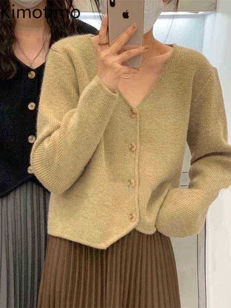 women's sweaters kimotimo korean cropped vest women vhals long sleeves solid sweater 2022 autumn winter all match loose buttons knitted, White;black
women's sweaters kimotimo korean cropped vest women vhals long sleeves solid sweater 2022 autumn winter all match loose buttons knitted, White;black