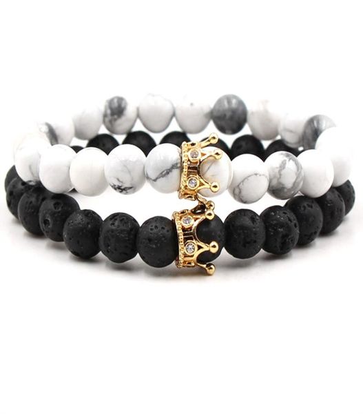 new black white stone beads with gold silver color crown charm bracelet for women men bangles jewelry pulsera drop3842488, Golden;silver
new black white stone beads with gold silver color crown charm bracelet for women men bangles jewelry pulsera drop3842488, Golden;silver