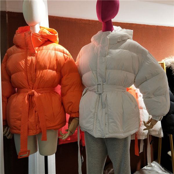 women s down parkas coat winter warm bread clothes white duck jacket for woman short casual with waist belt outer wear 221128, Black
women s down parkas coat winter warm bread clothes white duck jacket for woman short casual with waist belt outer wear 221128, Black
