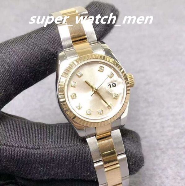 super quality women's watches automatic mechanical movement 26mm watchs 179173 steel gold two tone diamond dial with box/papers sapphir, Slivery;brown
super quality women's watches automatic mechanical movement 26mm watchs 179173 steel gold two tone diamond dial with box/papers sapphir, Slivery;brown
