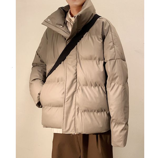 men's down parkas winter solid windproof pu puffer jacket mens korean fashion trends warm streetwear teenage oversized faux leather bub, Black
men's down parkas winter solid windproof pu puffer jacket mens korean fashion trends warm streetwear teenage oversized faux leather bub, Black