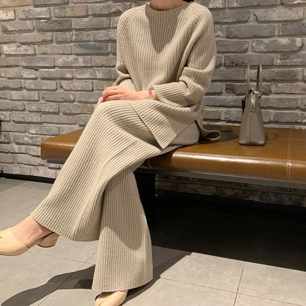 women's two piece pants women knitted tracksuit indoor warm suit round neck long sleeve home 2 pieces set autumn casual slit sweater jo, White
women's two piece pants women knitted tracksuit indoor warm suit round neck long sleeve home 2 pieces set autumn casual slit sweater jo, White