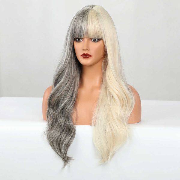 headwear hair accessories peluca fashion dign cosplay hair wigs long two tone color body wave synthetic wigs with bangs
headwear hair accessories peluca fashion dign cosplay hair wigs long two tone color body wave synthetic wigs with bangs