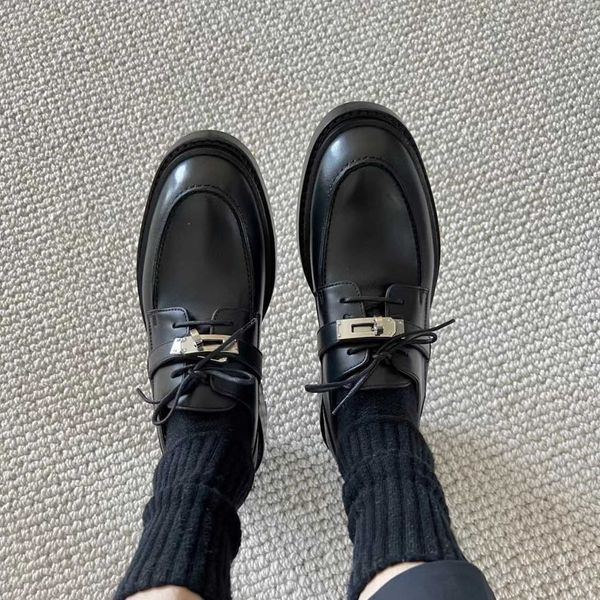 latest platform dress shoes for womens luxury designer classic buckle cowhide muffin lace up loafers chunky heel thick soled, Black
latest platform dress shoes for womens luxury designer classic buckle cowhide muffin lace up loafers chunky heel thick soled, Black