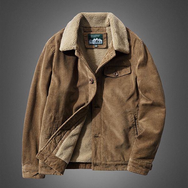men's jackets winter military warm corduroy cotton thick coat s casual wool liner plus size overcoats 221129, Black;brown
men's jackets winter military warm corduroy cotton thick coat s casual wool liner plus size overcoats 221129, Black;brown
