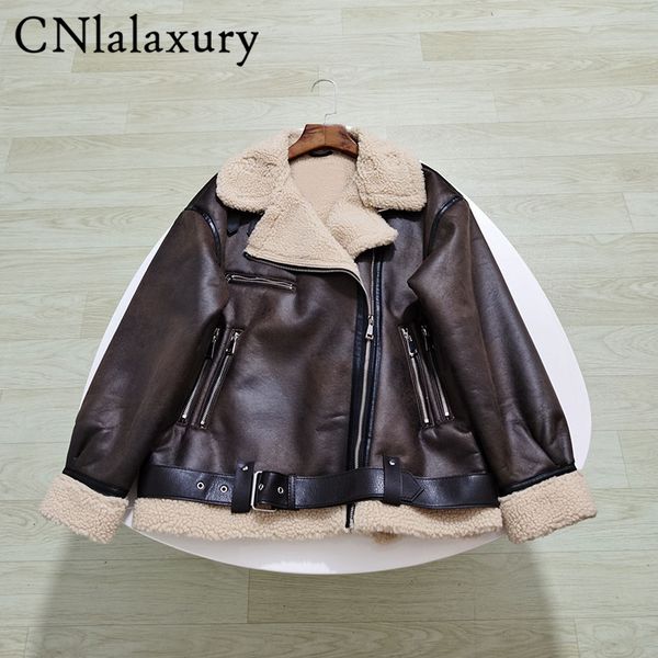womens jackets cnlalaxury autumn winter woman faux suede lambswool leather jacket coat warm long sleeve belt loose zipper motorcycle outerwe, Black;brown
womens jackets cnlalaxury autumn winter woman faux suede lambswool leather jacket coat warm long sleeve belt loose zipper motorcycle outerwe, Black;brown