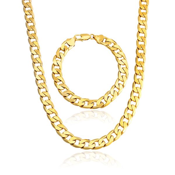 heavy 10mm 18k gold filled mens x large bracelet and necklace 24inch chain set, Silver
heavy 10mm 18k gold filled mens x large bracelet and necklace 24inch chain set, Silver