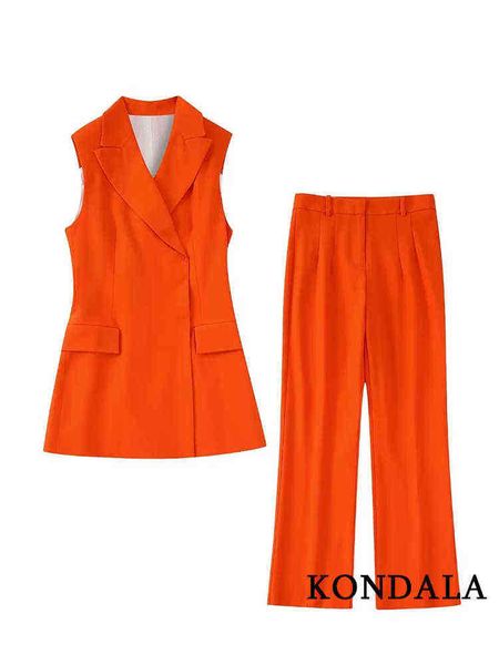 kondala chic solid orange women suit pockets vest single button blazer high waist wide pipes pants office lady fashion 2022 jacket j220813, White;black
kondala chic solid orange women suit pockets vest single button blazer high waist wide pipes pants office lady fashion 2022 jacket j220813, White;black