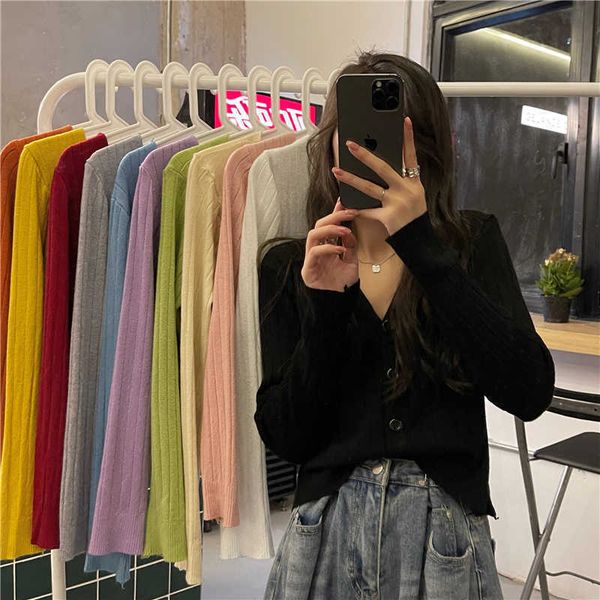 women's sweaters women vests fashion slim solid color knitted sweater single breasted vneckmashion long sleeve buttons sweater j220915, White;black
women's sweaters women vests fashion slim solid color knitted sweater single breasted vneckmashion long sleeve buttons sweater j220915, White;black