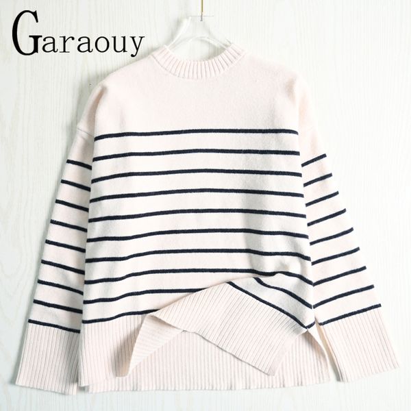 womens sweaters garaouy autumn slit loose o neck long sleeve striped sweater lazy soft knit jumper female allmatch pullover mujer 221129, White;black
womens sweaters garaouy autumn slit loose o neck long sleeve striped sweater lazy soft knit jumper female allmatch pullover mujer 221129, White;black