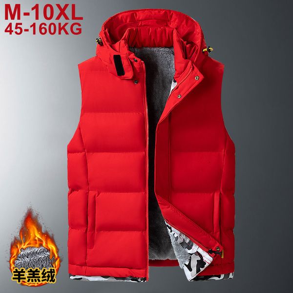 men's vests 10xl 9xl 8xl fleece liner sleeveless jacket men thicken cotton vest hat hooded warm winter plus size casual waistcoat male, Black;white
men's vests 10xl 9xl 8xl fleece liner sleeveless jacket men thicken cotton vest hat hooded warm winter plus size casual waistcoat male, Black;white