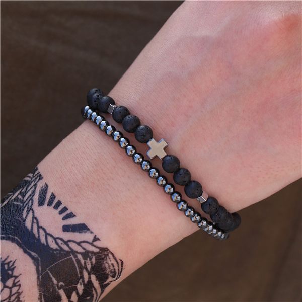 fashion 2pcs/set hand chakras 6mm lava beaded cross mens bracelet designer charm black hematite man bracelets womens bangles friend punk hip
fashion 2pcs/set hand chakras 6mm lava beaded cross mens bracelet designer charm black hematite man bracelets womens bangles friend punk hip