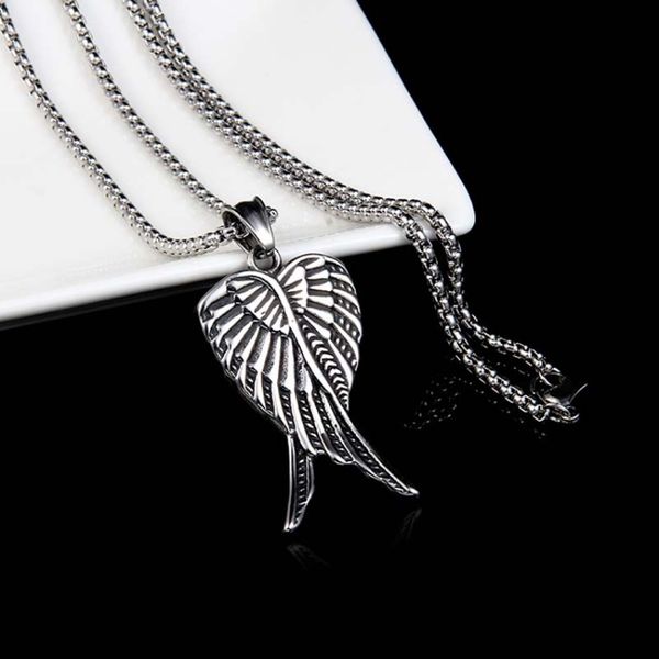 retro ancient silver angel wing necklace pendant stainless steel necklaces chain for women men street hip hop fine fashion jewelry
retro ancient silver angel wing necklace pendant stainless steel necklaces chain for women men street hip hop fine fashion jewelry