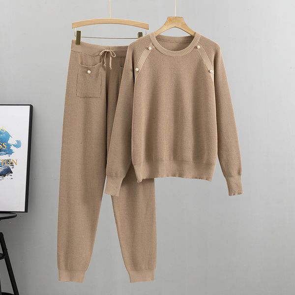 women's two piece pants autumn winter knitted tracksuit sweatshirts fashion women suit clothing 2 piece set knit pant female pants suit, White
women's two piece pants autumn winter knitted tracksuit sweatshirts fashion women suit clothing 2 piece set knit pant female pants suit, White