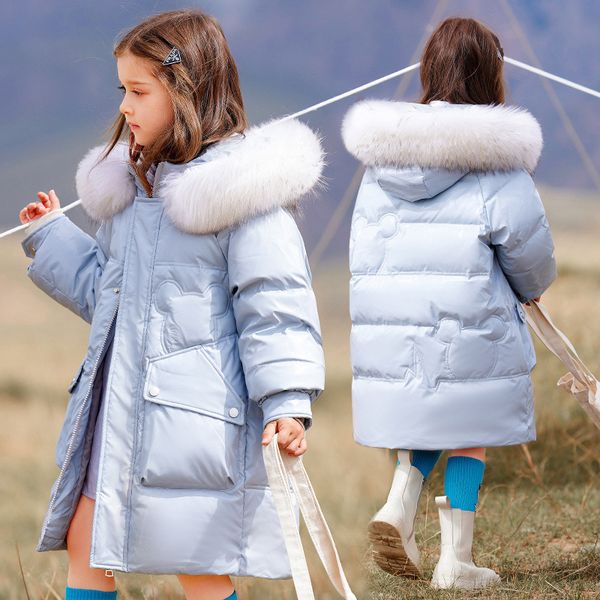 down coat winter jacket for girl duck down long coat natural white fur thicken warm hooded outerwear teen girl windproof suit kids clothes 2, Blue;gray
down coat winter jacket for girl duck down long coat natural white fur thicken warm hooded outerwear teen girl windproof suit kids clothes 2, Blue;gray