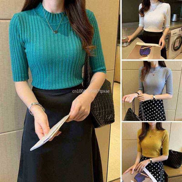 women's sweaters autumn korean style women sweaters solid color slim fit half sleeve knitted sweater sweaters basic womantshirt tshirt, White;black
women's sweaters autumn korean style women sweaters solid color slim fit half sleeve knitted sweater sweaters basic womantshirt tshirt, White;black