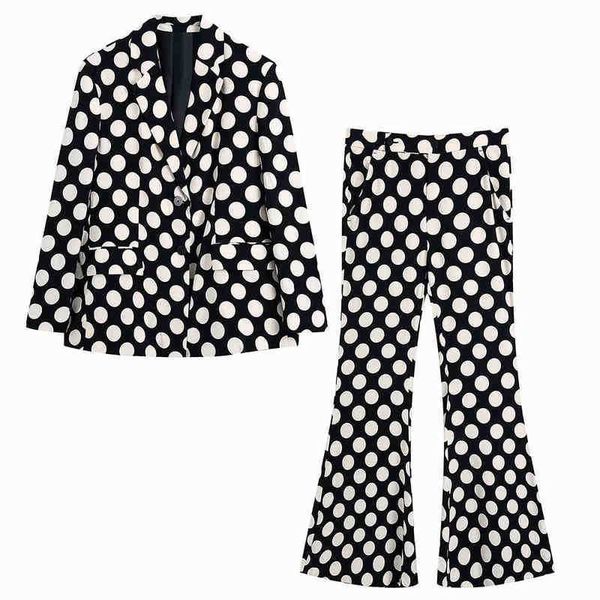 xikom 2021 women two piece set black dot vintage office lady single button blazer female loose high waist wide leg pants fit j220813, White;black
xikom 2021 women two piece set black dot vintage office lady single button blazer female loose high waist wide leg pants fit j220813, White;black