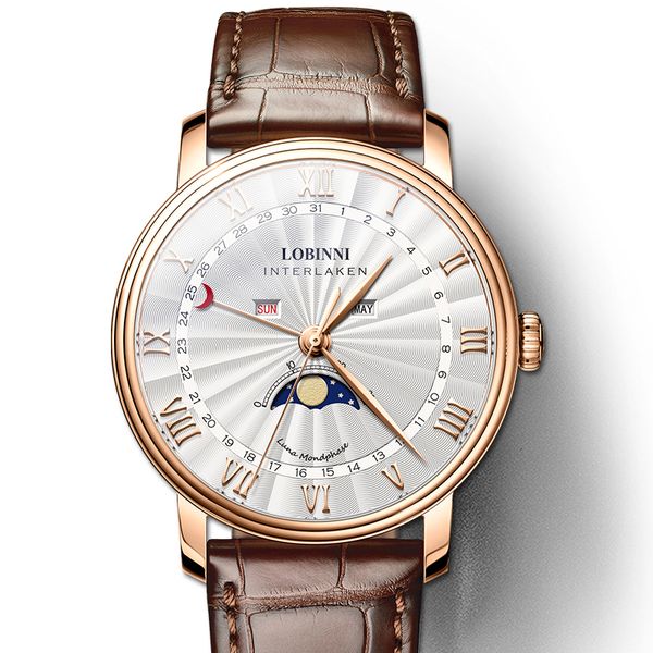 wristwatches lobinni men watches switzerland luxury brand sapphire waterproof moon phase japan miyota quartz movement male clock l3603m 2211, Slivery;brown
wristwatches lobinni men watches switzerland luxury brand sapphire waterproof moon phase japan miyota quartz movement male clock l3603m 2211, Slivery;brown