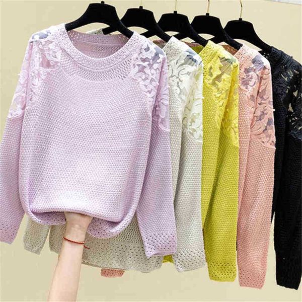 women's sweaters 2021 korean new spring round neck thin cut loose women sweater lace long sleeve knitted bottom coat fashion zy5705 j22, White;black
women's sweaters 2021 korean new spring round neck thin cut loose women sweater lace long sleeve knitted bottom coat fashion zy5705 j22, White;black