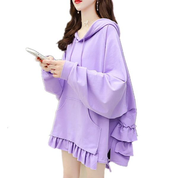 women's hoodies sweatshirts autumn women oversized casual hoodie layer ruffles hem loose hooded sweatshirt drop-shoulder split side lac, Black
women's hoodies sweatshirts autumn women oversized casual hoodie layer ruffles hem loose hooded sweatshirt drop-shoulder split side lac, Black
