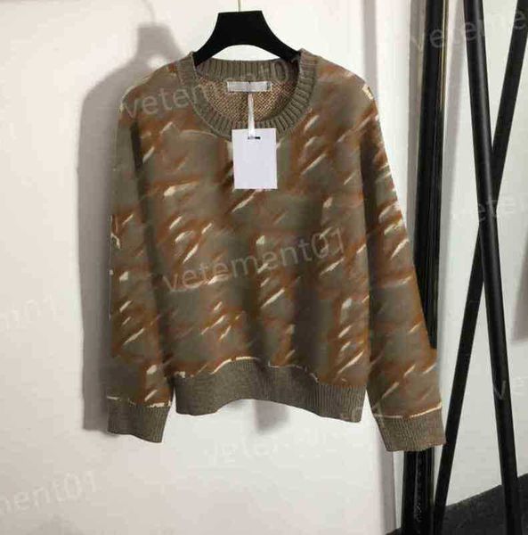 luxury women sweater coffee color old flower logo letter print round neck pullover knitwear fashion brand designer womens sweaters 0912, White;black 
luxury women sweater coffee color old flower logo letter print round neck pullover knitwear fashion brand designer womens sweaters 0912, White;black