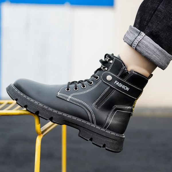 boots zipper men's pu leather ankle casual men shoes autumn and winter highoutdoor tooling fashion designer 221129, Black
boots zipper men's pu leather ankle casual men shoes autumn and winter highoutdoor tooling fashion designer 221129, Black