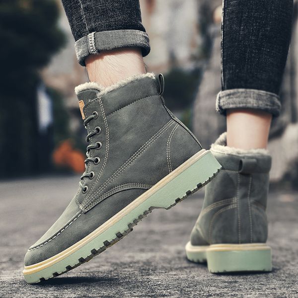 boots autumn winter comfortable durable fashion thick plush laceup work shoes men's pu leather casual boots warm cotton snow boots 2211, Black
boots autumn winter comfortable durable fashion thick plush laceup work shoes men's pu leather casual boots warm cotton snow boots 2211, Black