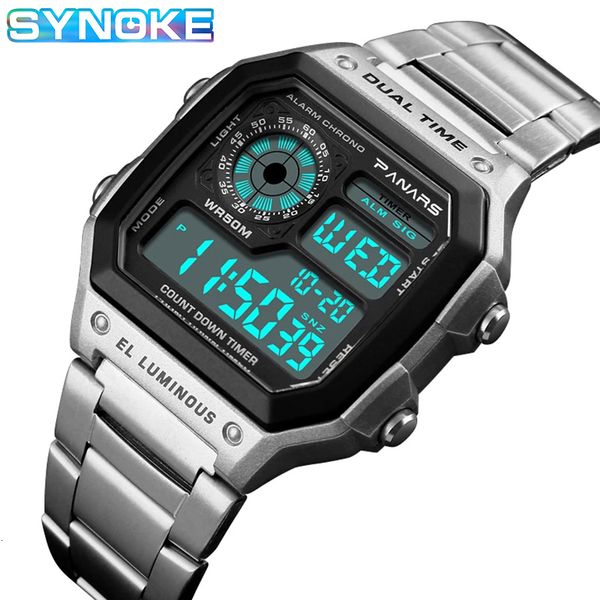 wristwatches synoke men's sports watches business stainless steel digital watch men military wristwatch 5atm waterproof montre sport ho, Slivery;brown
wristwatches synoke men's sports watches business stainless steel digital watch men military wristwatch 5atm waterproof montre sport ho, Slivery;brown