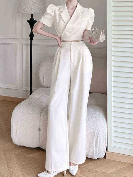 women fashion elegant blazer pantsuits office vintage slim formal tousers suit femme clothes two pieces set workwear j220813, White;black
women fashion elegant blazer pantsuits office vintage slim formal tousers suit femme clothes two pieces set workwear j220813, White;black