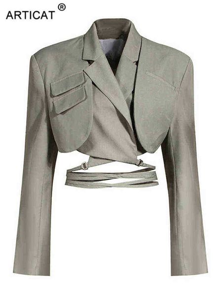 suit articat grey double layer bandage slim blazer women long sleeves pocket sh, White;black
suit articat grey double layer bandage slim blazer women long sleeves pocket sh, White;black