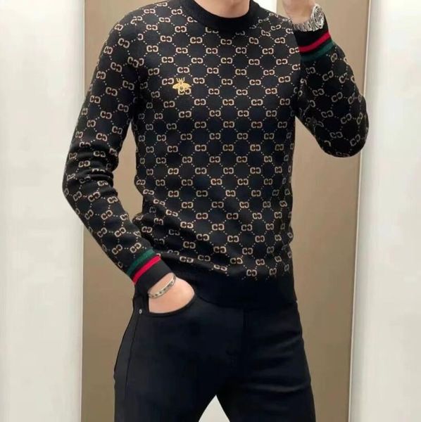 men's sweater luxury new red black striped sweaters casual branded harajuku pullover plus size streetwear blouses, White;black
men's sweater luxury new red black striped sweaters casual branded harajuku pullover plus size streetwear blouses, White;black