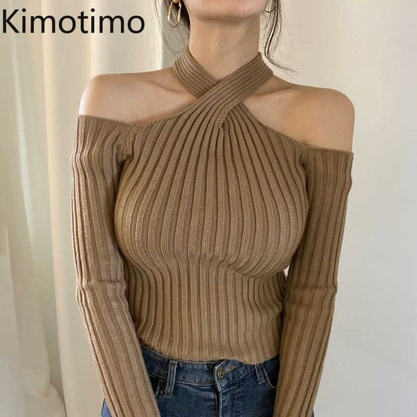 women's sweaters kimotimo halter knitted women korean chic temperament offshoulder design sweater 2021 autumn slim long sleeves solid, White;black
women's sweaters kimotimo halter knitted women korean chic temperament offshoulder design sweater 2021 autumn slim long sleeves solid, White;black