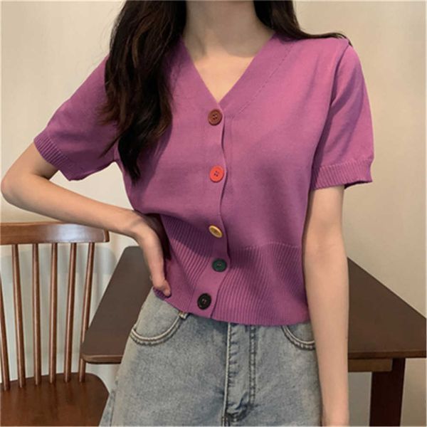 women's sweaters 2021 crop singlebreasted sweater shirts summer colorful buttons thin sweater vest women vhals short sleeve vests j220, White;black
women's sweaters 2021 crop singlebreasted sweater shirts summer colorful buttons thin sweater vest women vhals short sleeve vests j220, White;black