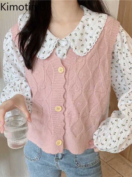 women's sweaters kimotimo sleeveless twised knitted vest women 2022 autumn sweet vneck overlap sweater vest korean chic solid all match, White;black
women's sweaters kimotimo sleeveless twised knitted vest women 2022 autumn sweet vneck overlap sweater vest korean chic solid all match, White;black