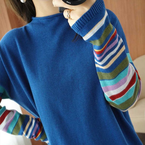 women's sweaters jmprs casual o neck women sweater autumn sweater fashion rainbow striped long sleeves jumper slim soft loose female kn, White;black
women's sweaters jmprs casual o neck women sweater autumn sweater fashion rainbow striped long sleeves jumper slim soft loose female kn, White;black
