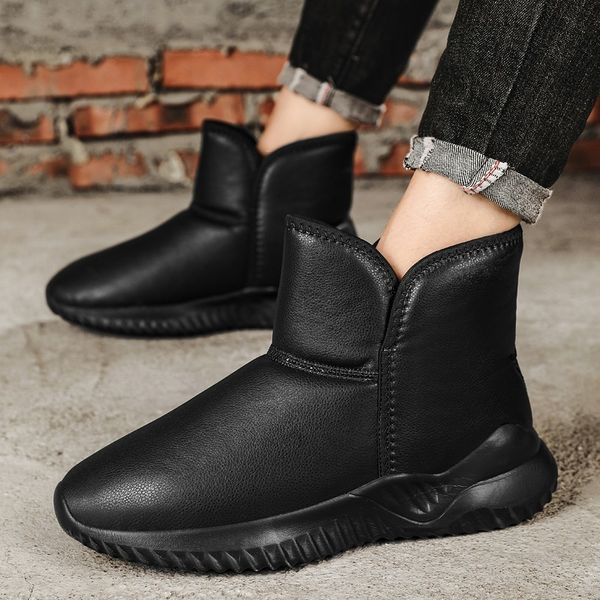 boots black pu leather waterproof snow boots winter men's boots thickened with cashmere lightweight warm casual cotton shoes 221129
boots black pu leather waterproof snow boots winter men's boots thickened with cashmere lightweight warm casual cotton shoes 221129