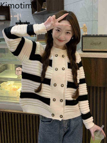 women's sweaters kimotimo striped vests women 2022 autumn double breasted knitted jacket french small scent long sleeve sweater vest j2, White;black
women's sweaters kimotimo striped vests women 2022 autumn double breasted knitted jacket french small scent long sleeve sweater vest j2, White;black