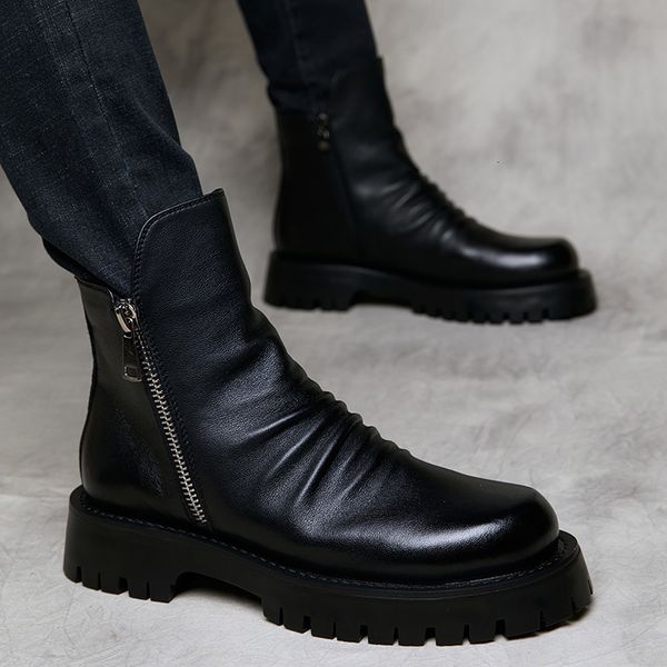 boots mens luxury fashion stage nightclub dress platform boots cow leather shoes handsome cowboy boot spring autumn short botas 221128, Black
boots mens luxury fashion stage nightclub dress platform boots cow leather shoes handsome cowboy boot spring autumn short botas 221128, Black