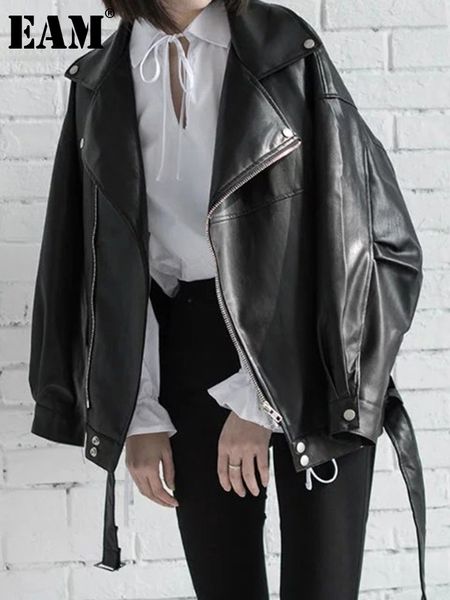 womens jackets eam spring black pu leather loose turndown collar zipper fashion wild jacket la938 221129, Black;brown
womens jackets eam spring black pu leather loose turndown collar zipper fashion wild jacket la938 221129, Black;brown