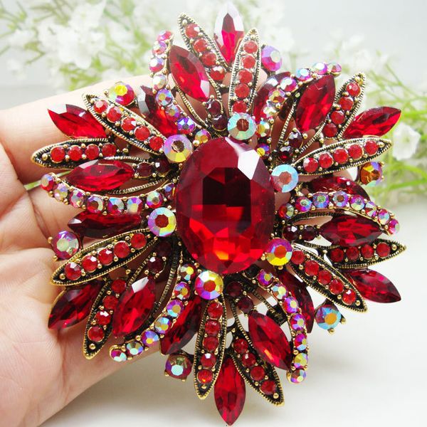 pins brooches vintage elegant flower gold tone large brooch pin red crystal 221128, Gray
pins brooches vintage elegant flower gold tone large brooch pin red crystal 221128, Gray