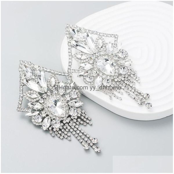 dangle chandelier luxury geometric crystal drop earrings for woman trendy mti color rhinestone tassel girl party ear jewelry delive dhprp, Silver
dangle chandelier luxury geometric crystal drop earrings for woman trendy mti color rhinestone tassel girl party ear jewelry delive dhprp, Silver